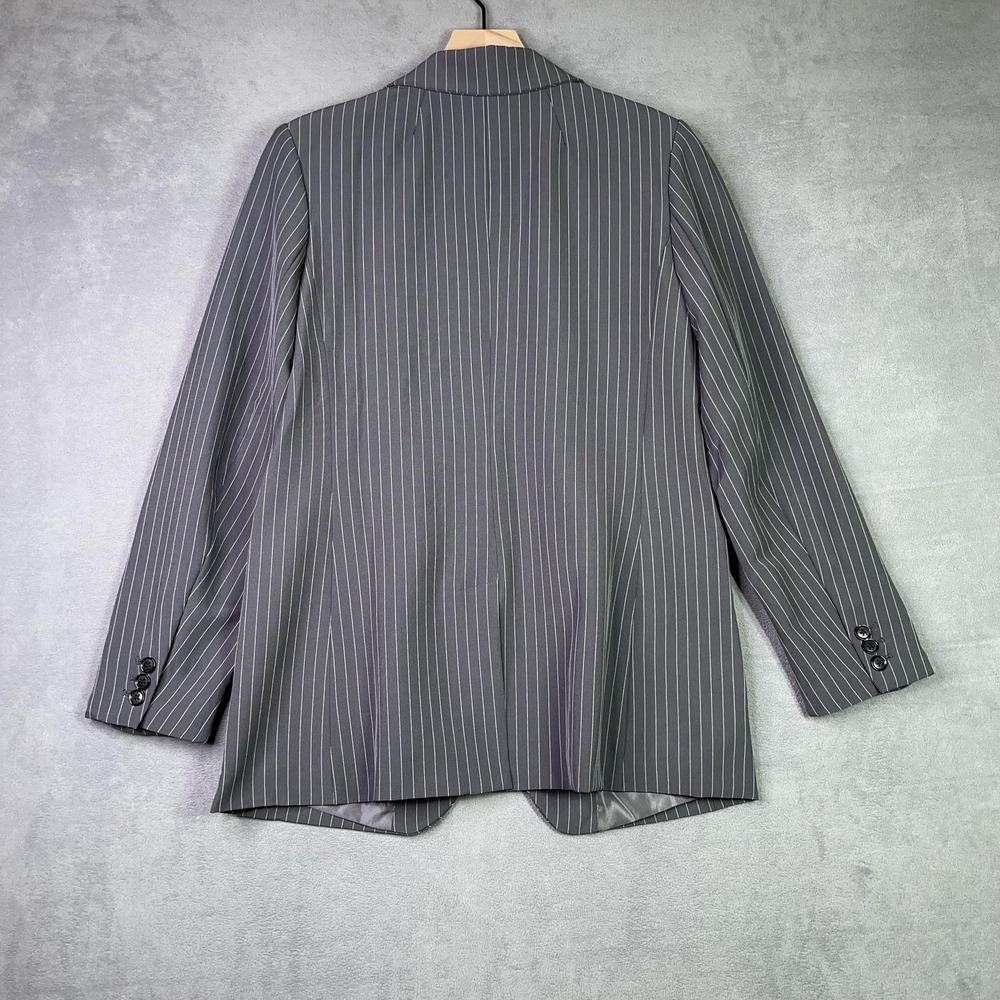 Banana Republic Factory Blazer Womens 8 Gray Pinstripe Sculpted Suit Jacket - Picture 2 of 9